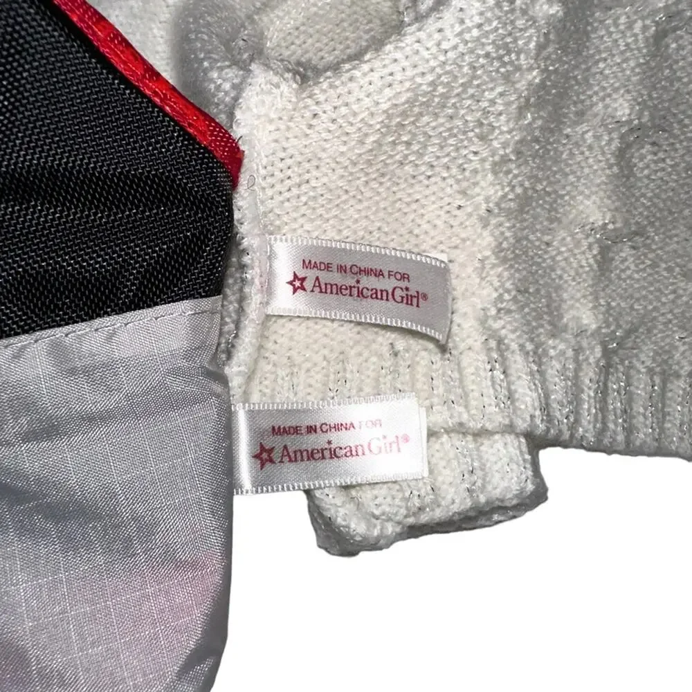 American Girl Doll Cable Knit Sweater And Tote Set